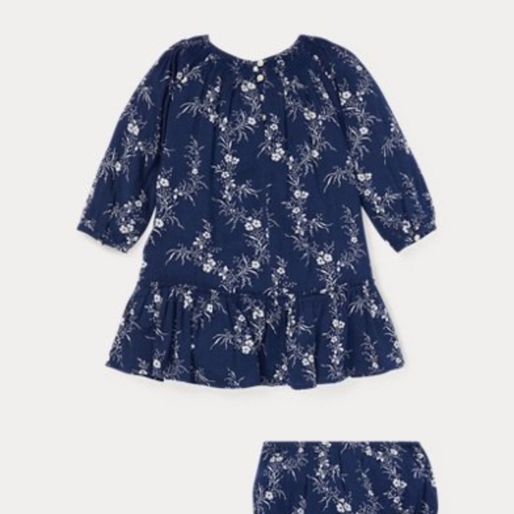 Polo Ralph Lauren Other - Ralph Lauren Infant Navy Blue Floral Dress Set NEW